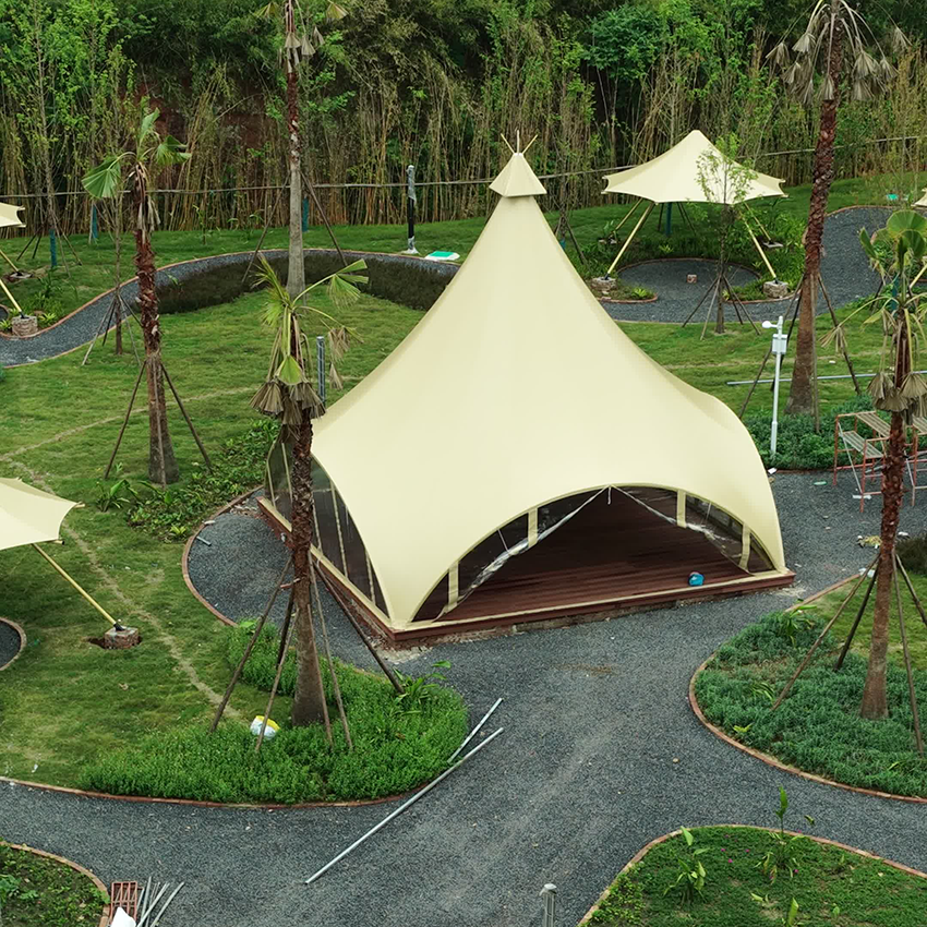 Luxury Single Peak Eco-Resort Dome Tent | Large Outdoor Glamping Safari Tent for Camping Site - 图片 2