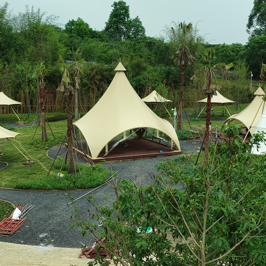 Luxury Single Peak Eco-Resort Dome Tent | Large Outdoor Glamping Safari Tent for Camping Site - 图片 3