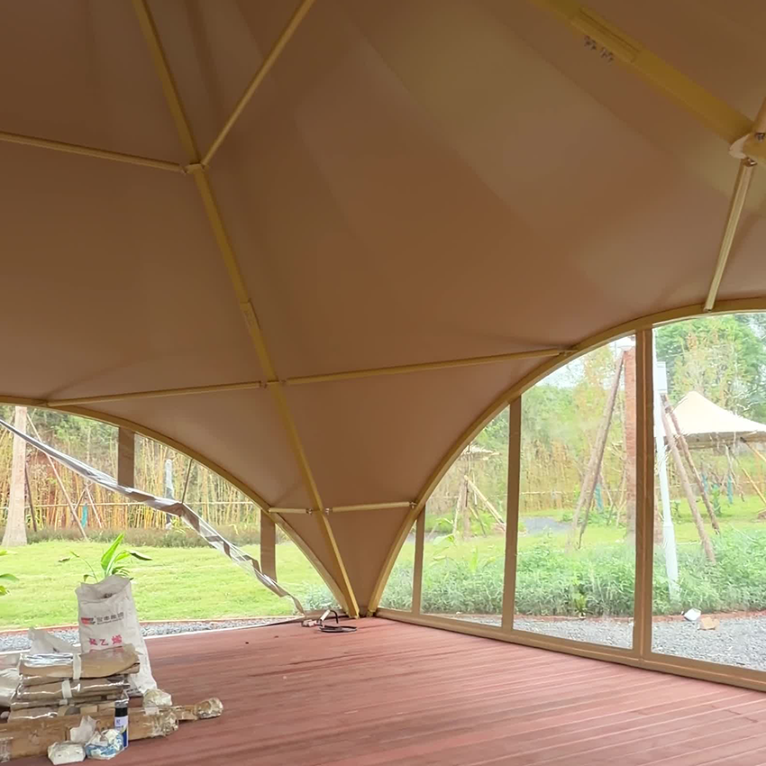Luxury Single Peak Eco-Resort Dome Tent | Large Outdoor Glamping Safari Tent for Camping Site - 图片 4