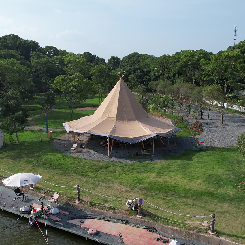 Large Luxury Tipi Tent (Hat Tent), Perfect for Scenic Campsites and Resorts - 图片 2