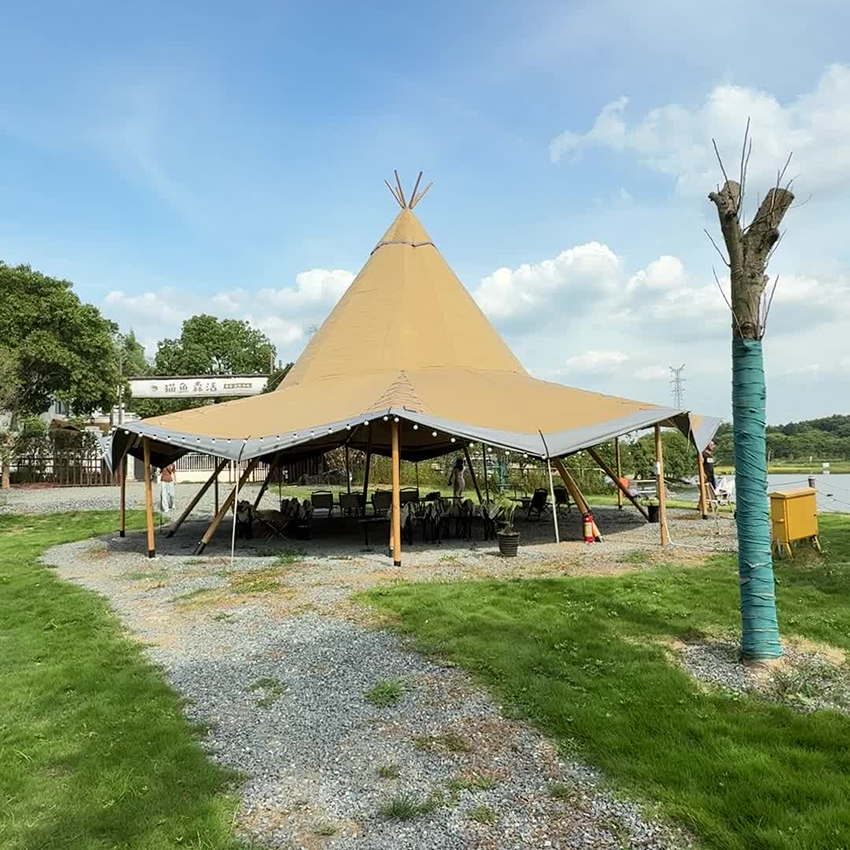 Large Luxury Tipi Tent (Hat Tent), Perfect for Scenic Campsites and Resorts - 图片 5
