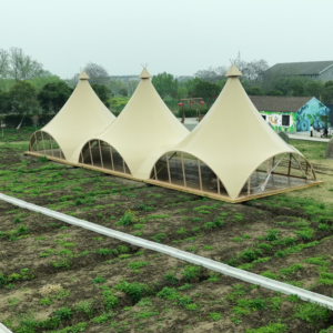 Triple Connected Dome Tent | 3-in-1 Large Glamping Tent for Resorts & Events | Waterproof Commercial Grade
