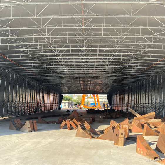 Large Span Electric Telescopic Canopy Shed | Custom Outdoor Sliding Warehouse Awning - 图片 6