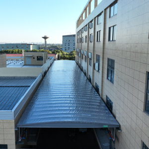 Custom Retractable Aisle Awning for Industrial Facilities | Factory Corridor Cover