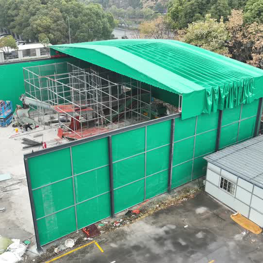 Light Steel Motorized Retractable Canopy Tent - Outdoor Waterproof Sliding Shelter for Factory Yard & Warehouse - Image 3