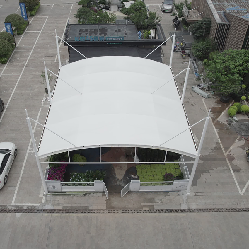 Arched Tensile Membrane Structure Canopy | Commercial Outdoor Shade Pavilion for Garden Centers & Event Display - Image 3