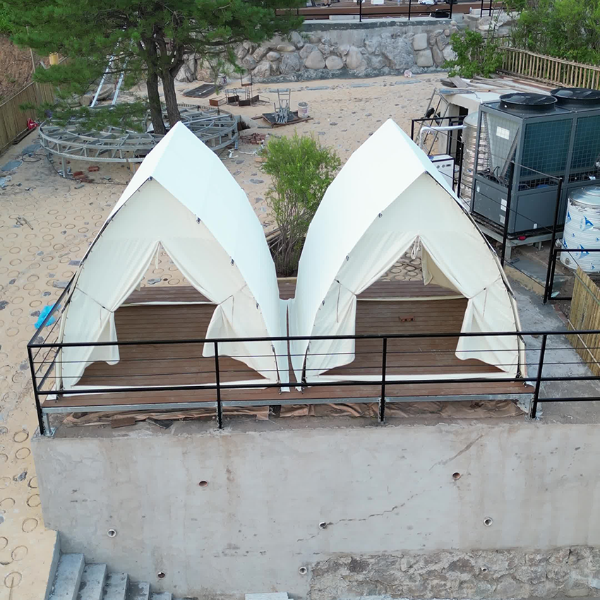 Eco-Friendly Sail Canvas Tent for Nature Resorts | High-End Glamping Tent with Panoramic Views