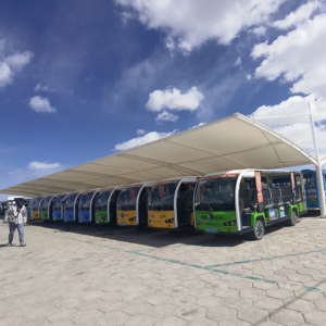 All-Weather Wind & UV Resistant Tensile Membrane Canopy for Resort Sightseeing Fleet & Car Parks