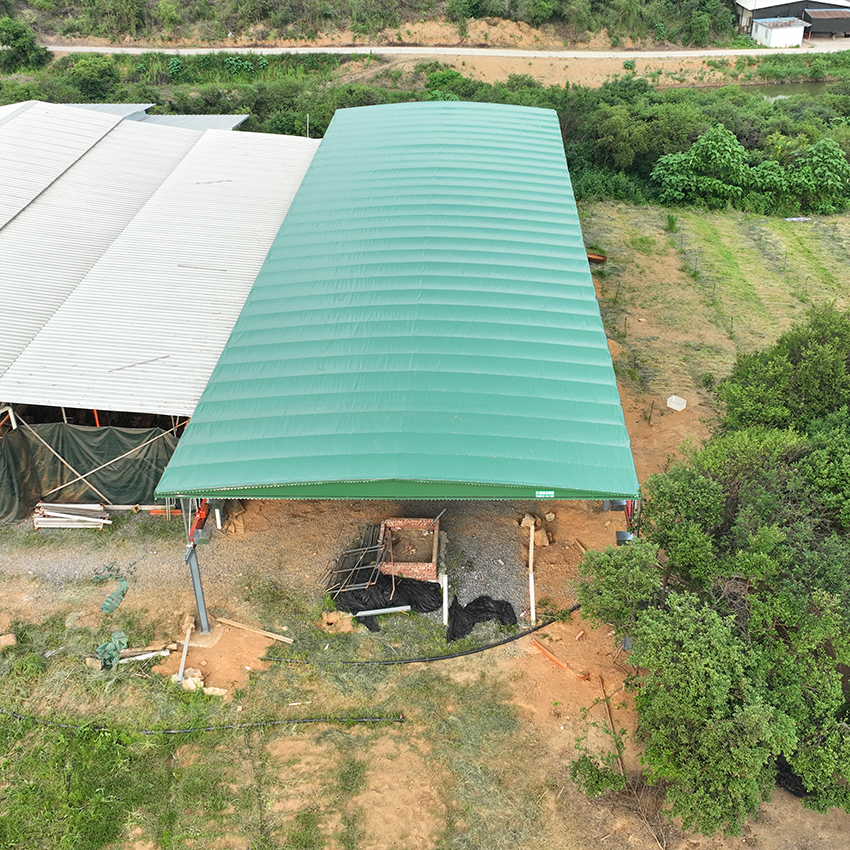 Steel Column Electric Retractable Canopy | Waterproof Tent for Factory Aisle & Outdoor Storage - Image 2