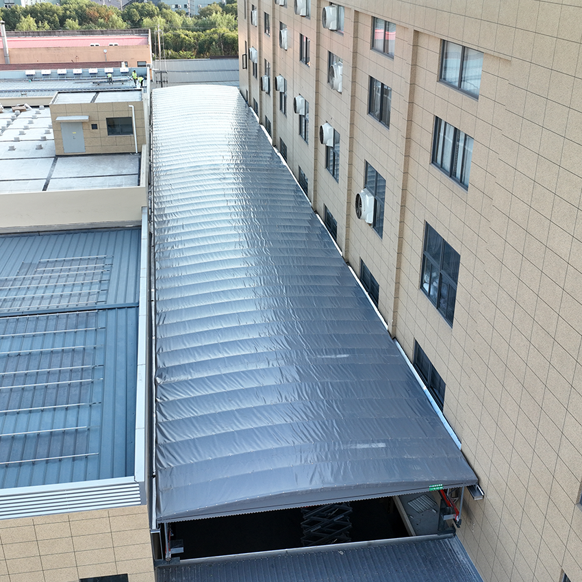 Custom Retractable Aisle Awning for Industrial Facilities | Factory Corridor Cover - Image 2