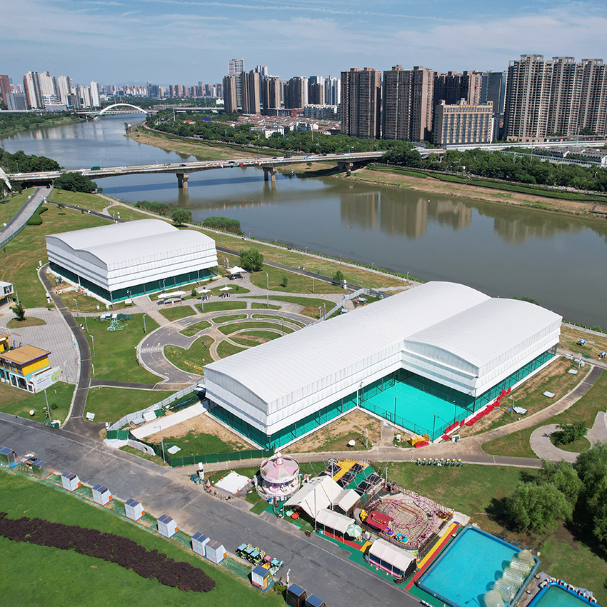 Retractable Sports Court Canopy: Electric Heavy-Duty Steel Post Fabric Roof Structure for Padel, Tennis, & Multi-Purpose Arenas - Image 4