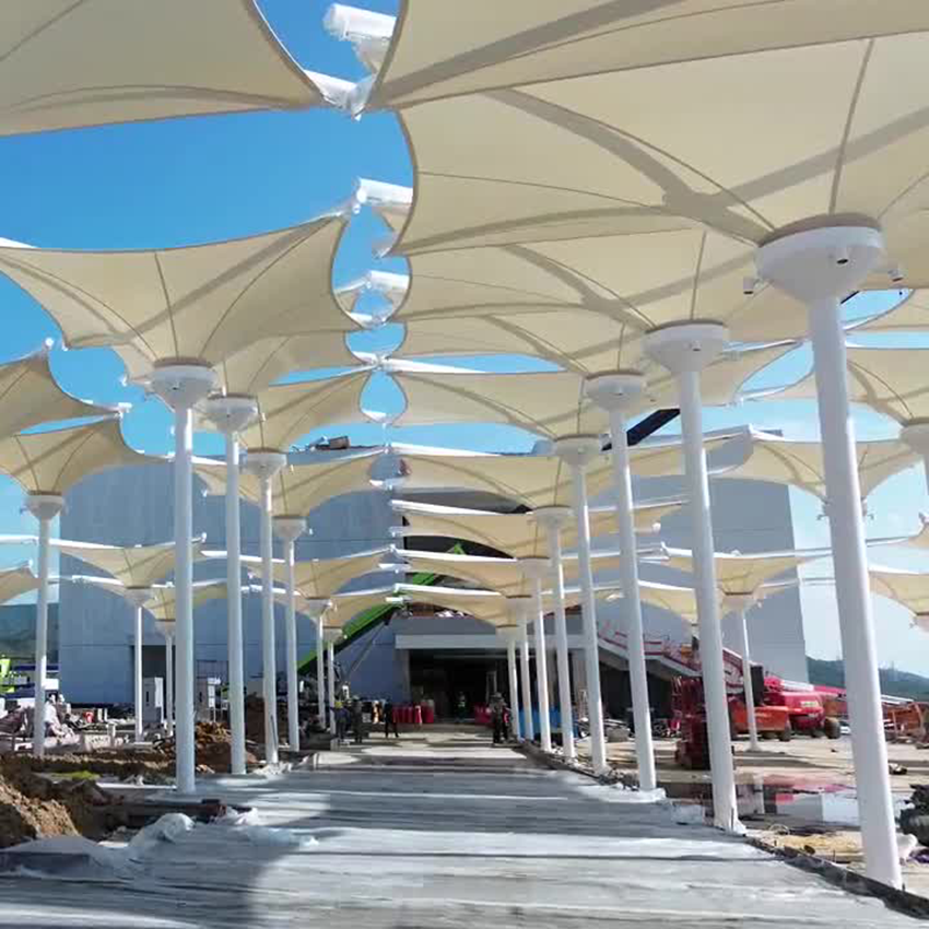 Inverted Umbrella Tension Membrane Structure for EV Charging Station & Parking Lot - Image 3
