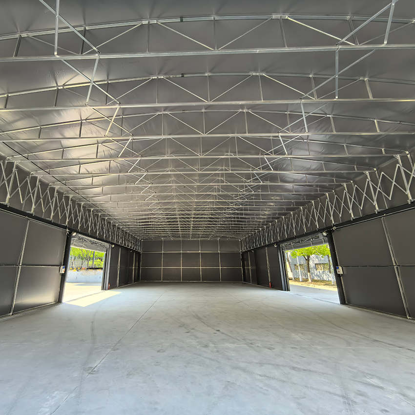 Heavy duty electric retractable canopy | Large steel column outdoor industrial warehouse storage canopy and warehouse sunshade - Image 5