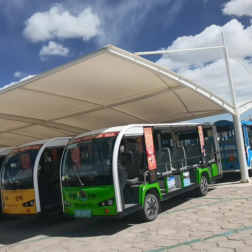 All-Weather Wind & UV Resistant Tensile Membrane Canopy for Resort Sightseeing Fleet & Car Parks - 图片 3