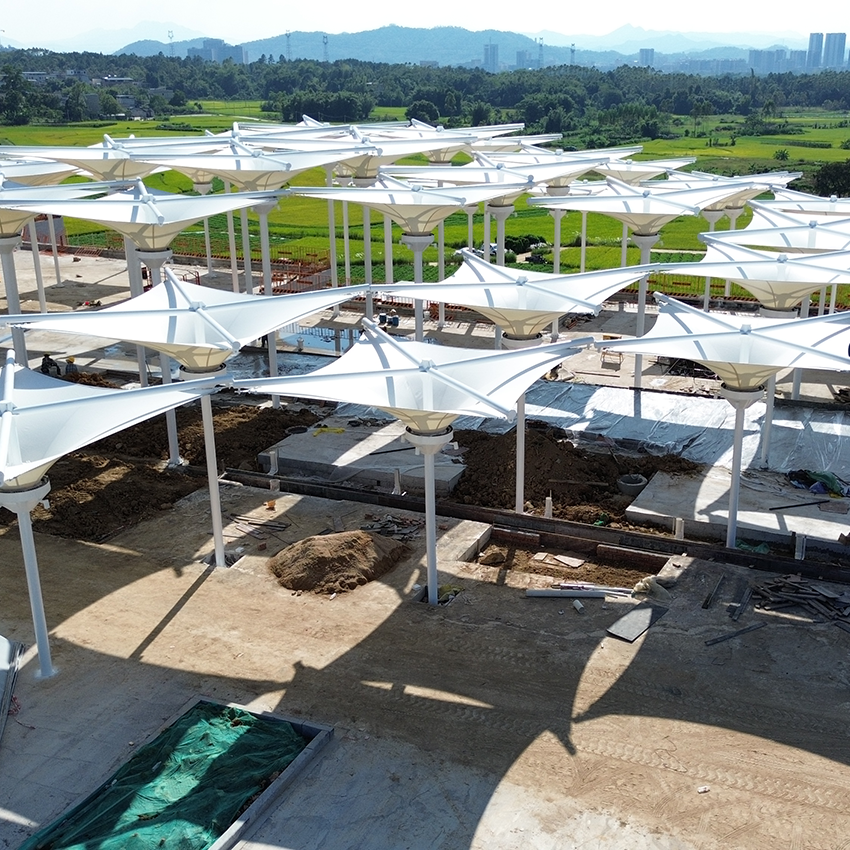 Inverted Umbrella Tension Membrane Structure for EV Charging Station & Parking Lot - Image 2