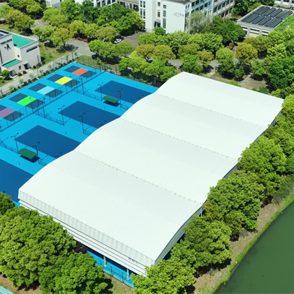 Motorized Retractable Roof System for Tennis & Basketball Courts | All-Weather Steel Frame Canopy - Image 3