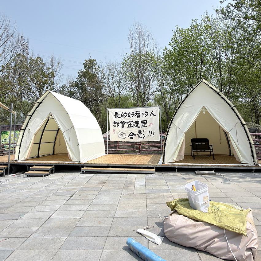 Glamping Sailboat Tent - Luxury Outdoor A-Frame Cabin for Scenic Campsites
