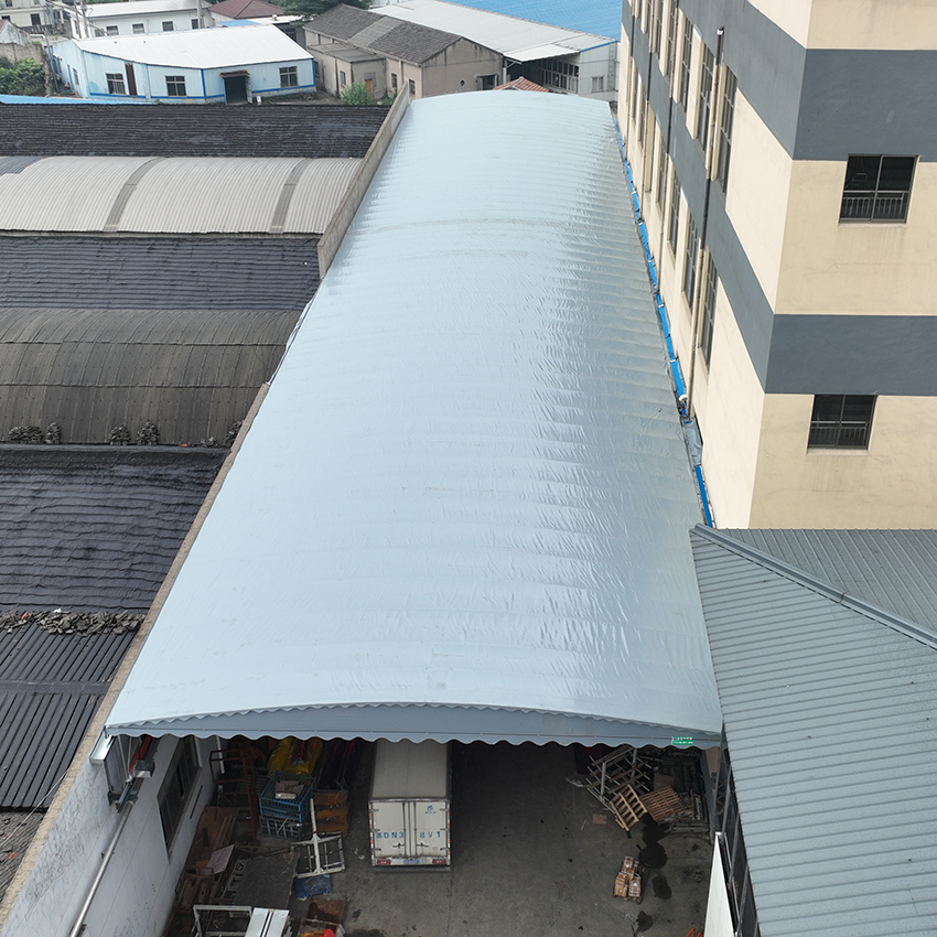 Electric Retractable Canopy for Industrial Factory Aisle & Outdoor Movable Storage Shelter - Image 4